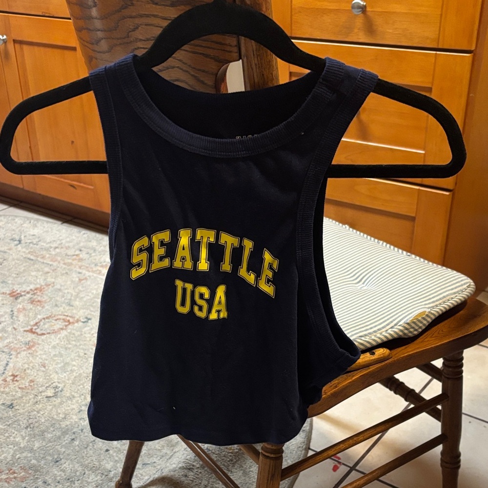 Wild Fable Navy Blue Seattle USA Tank Top